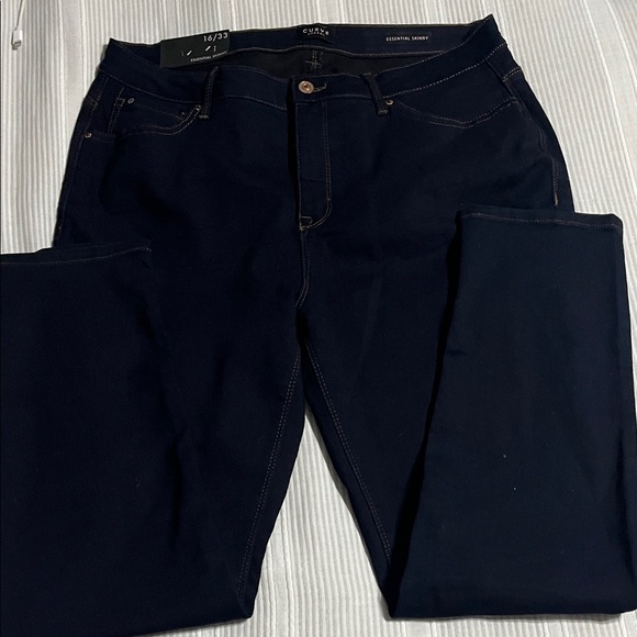 curvy skinny Denim - Chico's Women's Dark Blue Skinny Jeans